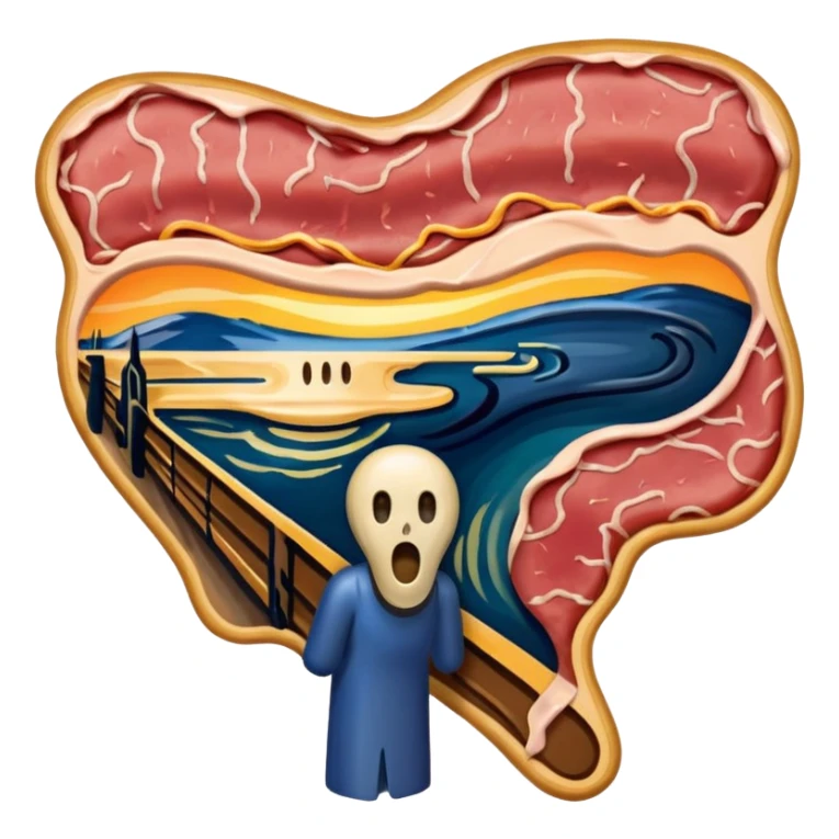 Edvard munch The Scream painting with SPAM MEAT landscape  sticker