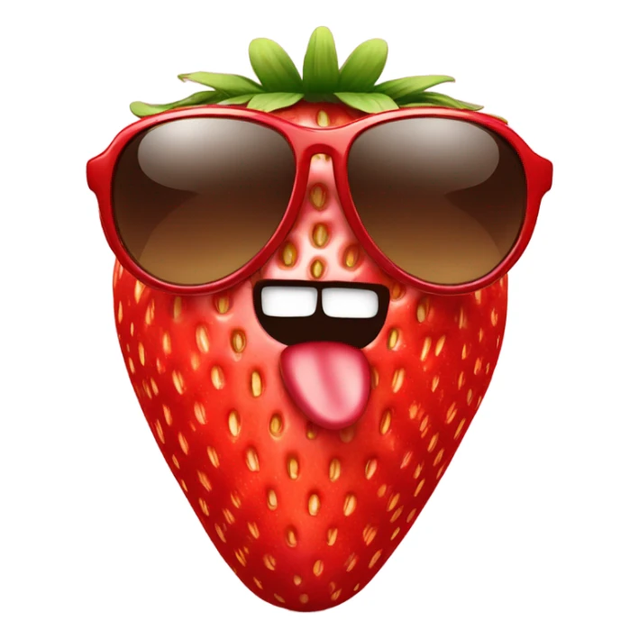A strawberry with sunglasses and big nose  sticker