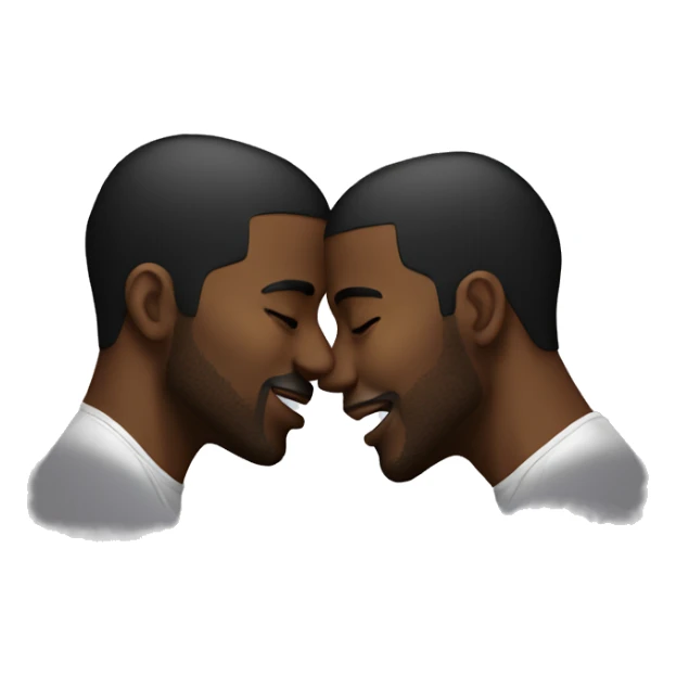 2 black males kissing sticker
