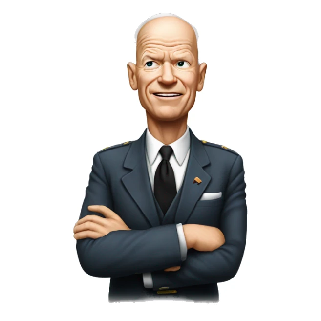 eisenhower photorealistic Gesturing no sticker