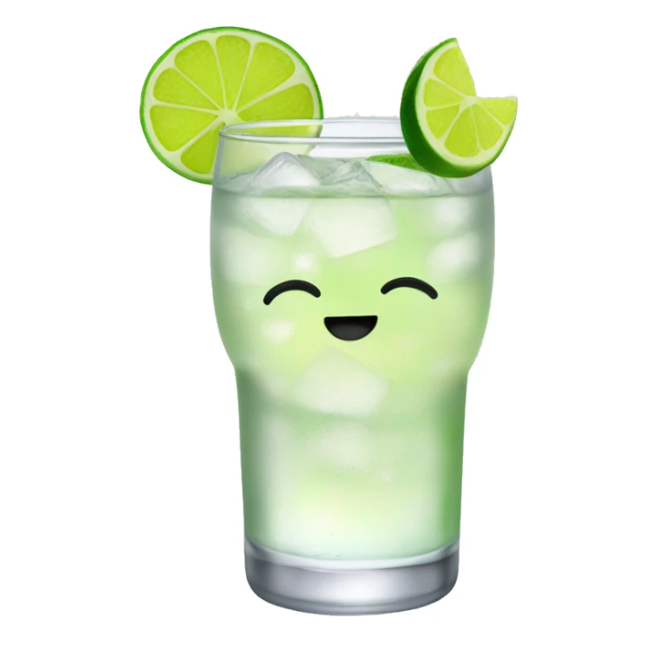 Vodka tonic with a lime in a cute glass sticker