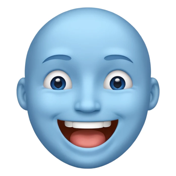 A blue face laughing out loud while covering it's mouth  sticker
