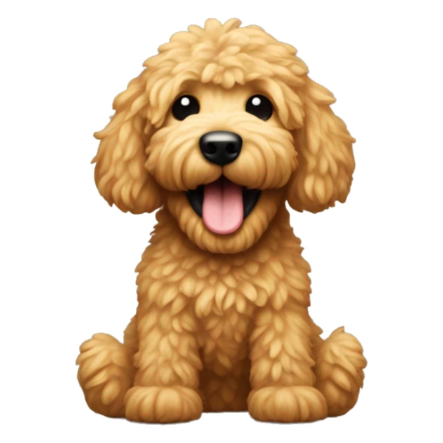 Golden doodle with human teeth and human arms and legs  sticker