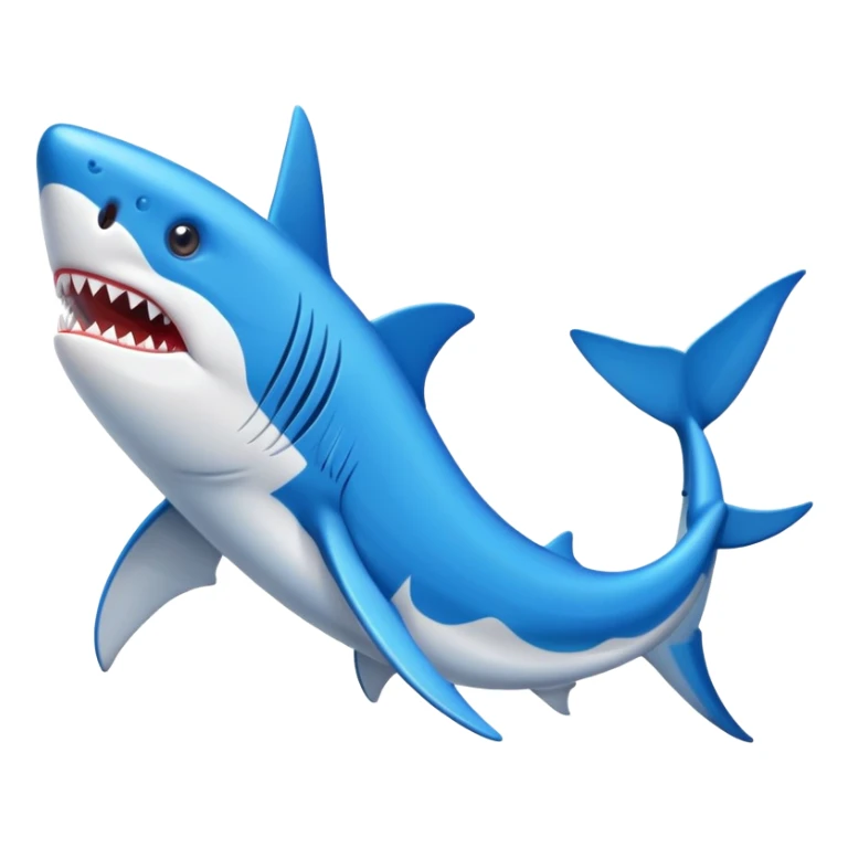 Tiburón con zapatillas deportivas azules sticker