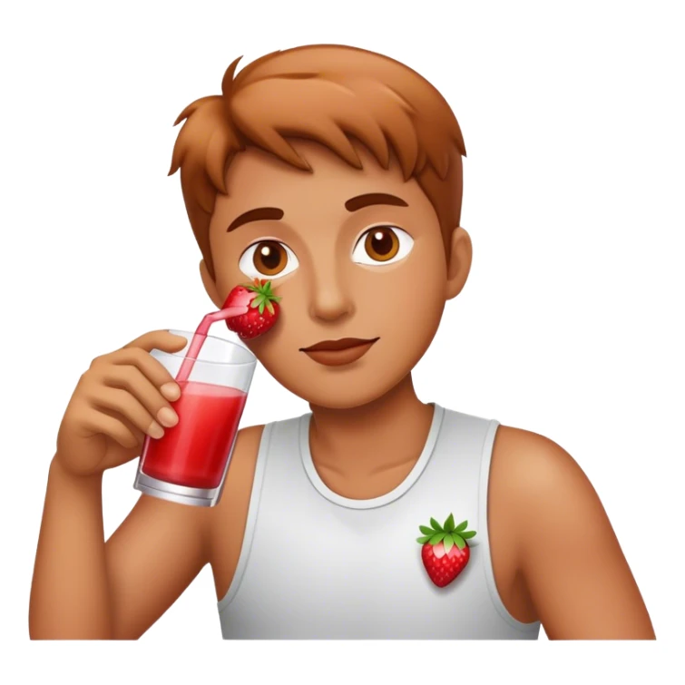 A Stone drinking strawberry juice sticker