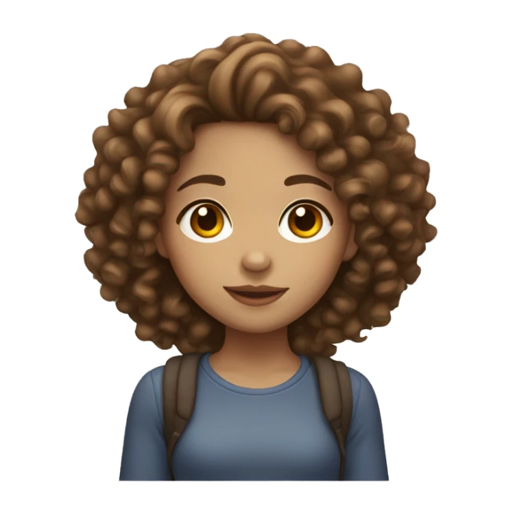 light skinned girl with brown curly hair sticker