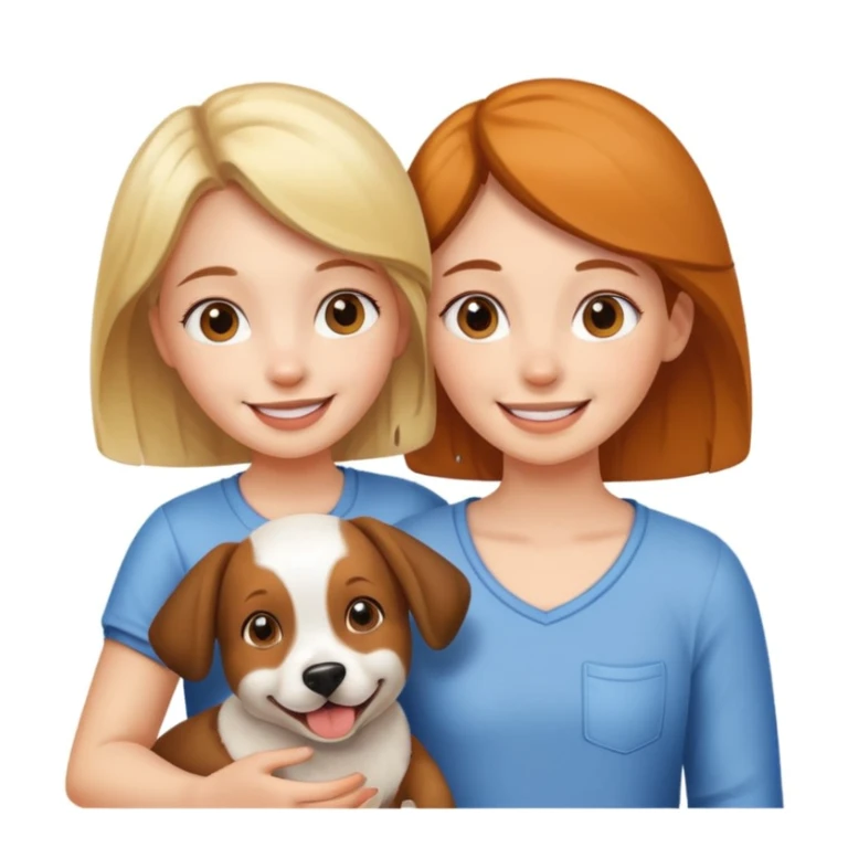 girl and her pet dog sticker