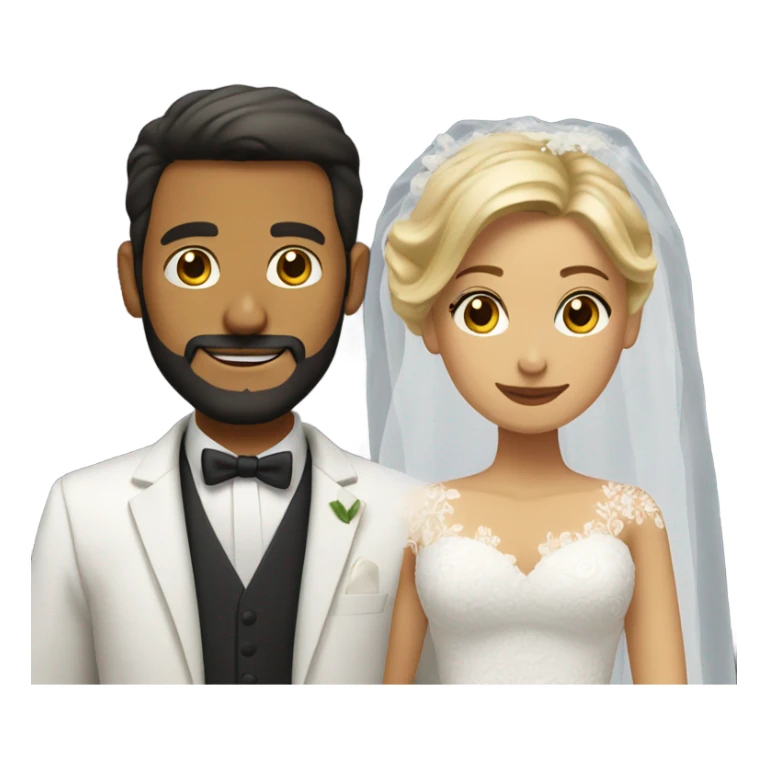 Puerto rican beard boy and blonde girl getting married  sticker