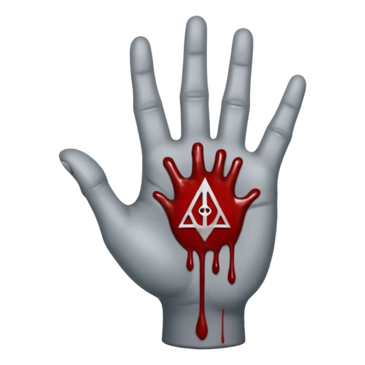 bloody grey hand with an occult symbol on the palm sticker