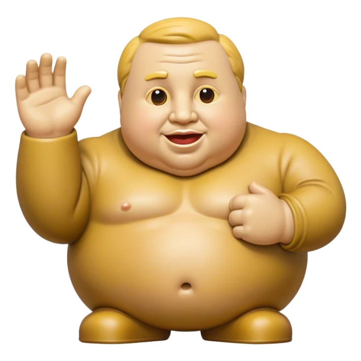 Cinematic Realistic Botero Sculpture Pop Culture Emoji, featuring an exaggerated, whimsical portrayal inspired by the famed sculptor rendered with dynamic textures and vibrant, artistic lighting. sticker