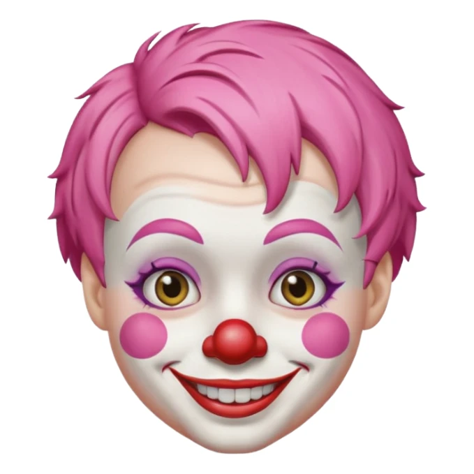  pink short hair clown sticker