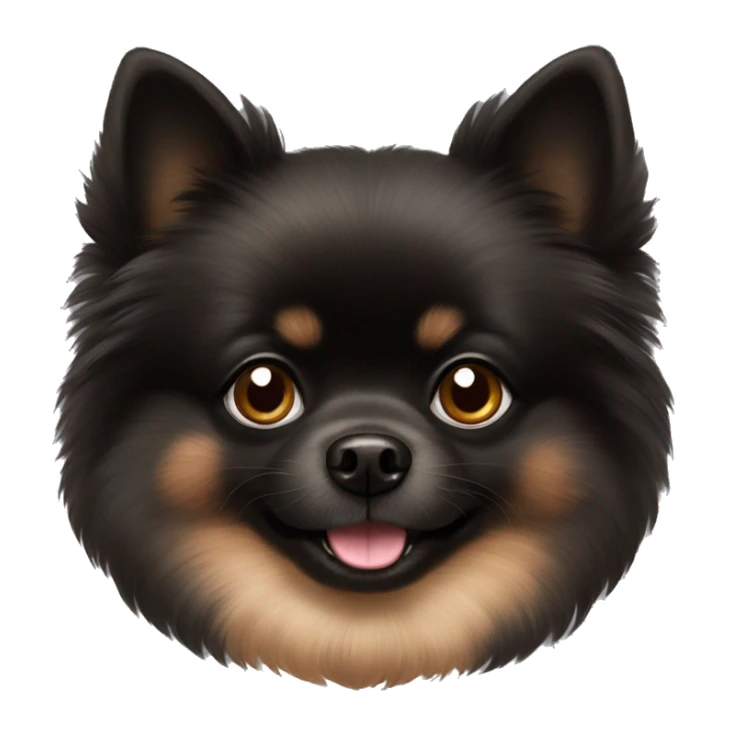 Black Pomeranian with brownish paws and a bow  sticker