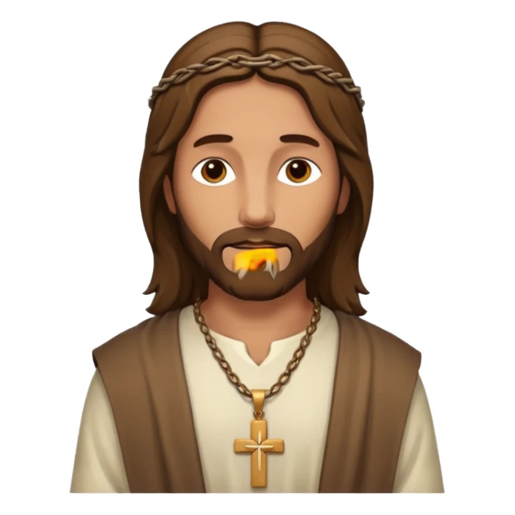 Jésus avec un collier avec une croix sticker