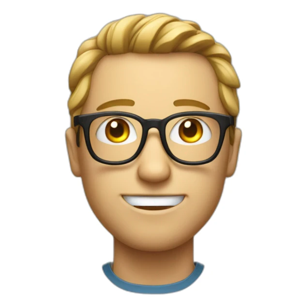 geek man with glasses made of numbers 0 and 1 sticker