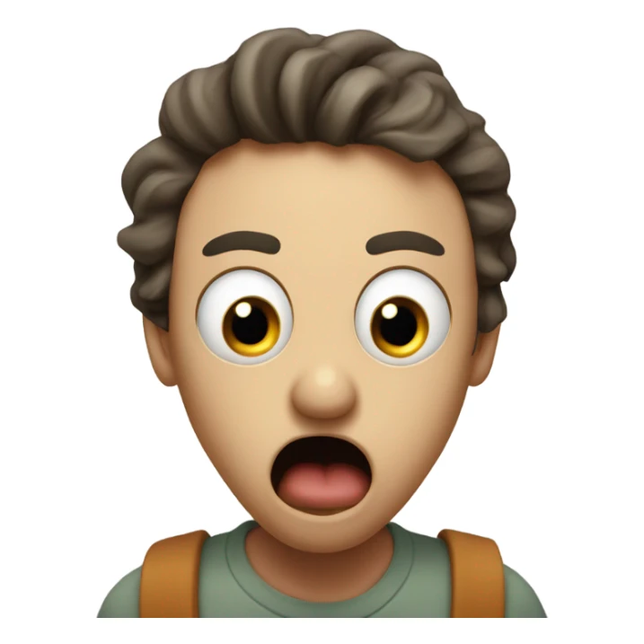 very shocked emoji face holding a blunt sticker