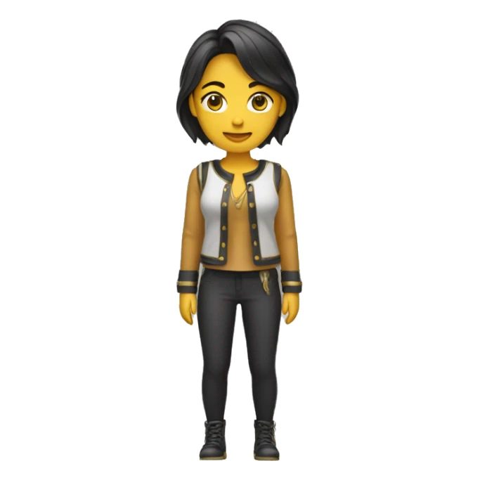 mujer con baraja chaleco dorado y camisa negra sticker