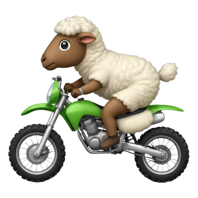 cartoon sheep on a dirt bike jumping sticker