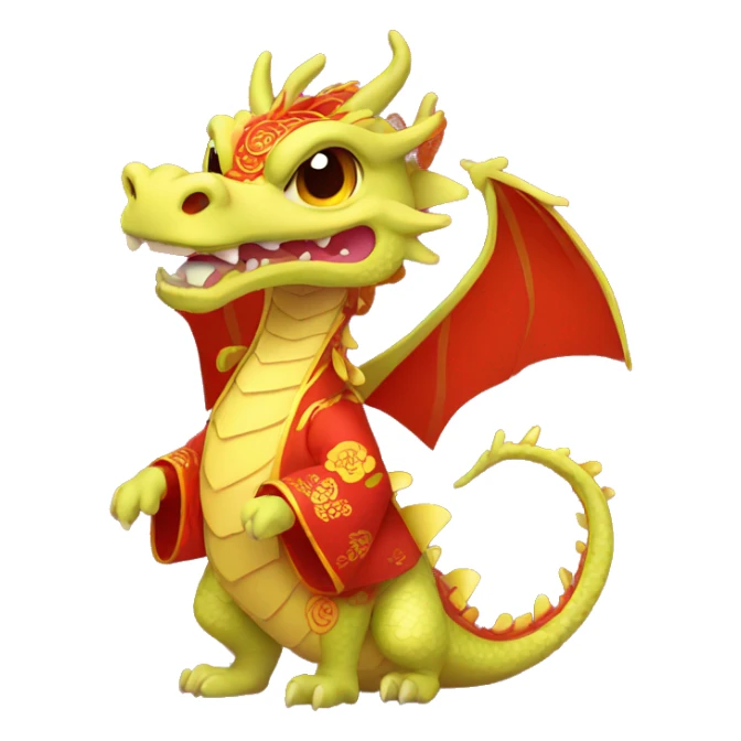 dragon with chinese new year clothing sticker