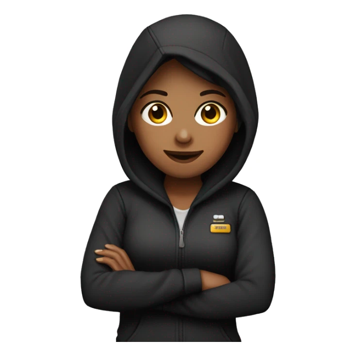 dispatcher girl, working, with laptop, in black hoodie sticker