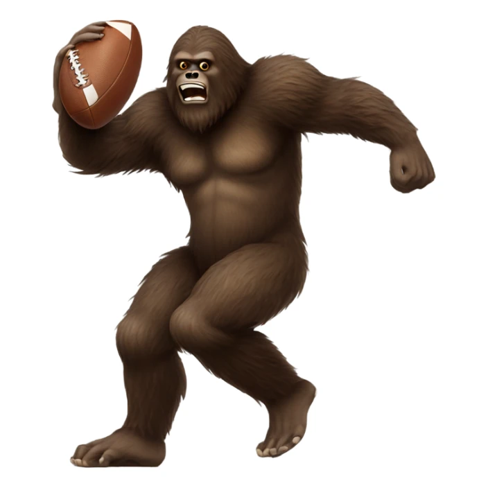 Bigfoot playing football sticker