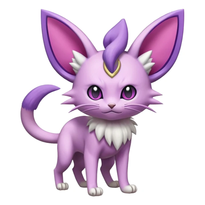 Meowth-Espeon-Pokémon-Fakémon-hybrid-creature (full body) sticker