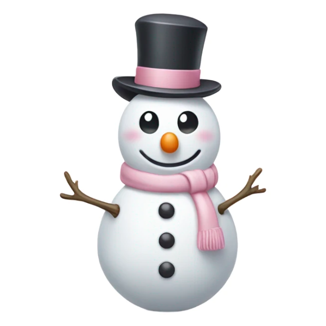 Cute white and light pink snowman sticker