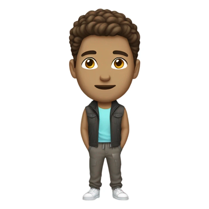 Brown hair guy light skin sweatpants looking cool sticker