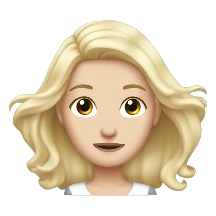 bowing down white girl blonde hair sticker