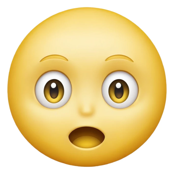 Yellow smiley, scared, looking up at head with only one hair sticker