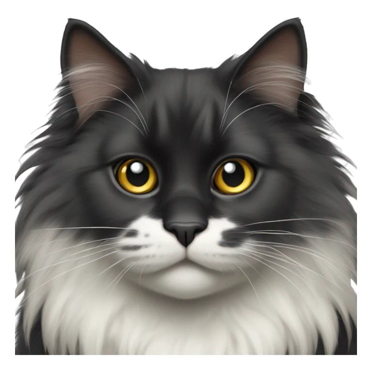 norwegian forest black cat white spot on chest sticker