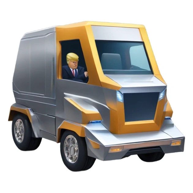 Trump as a cyber truck sticker