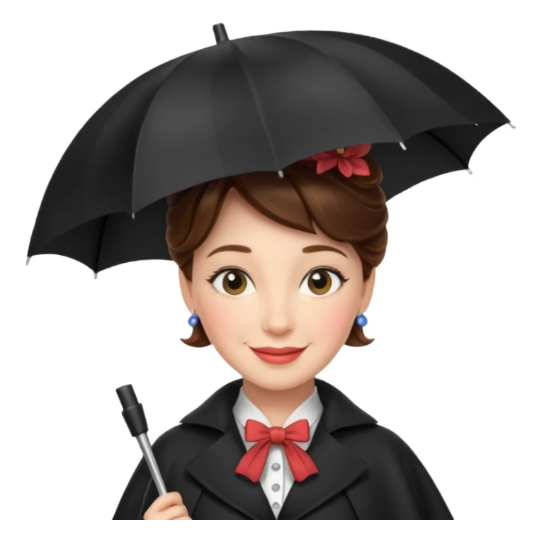 Mary Poppins with an umbrella sticker