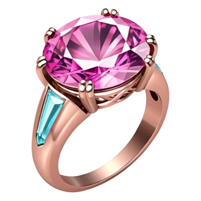 Pink crystal ring for spiritual protection sticker
