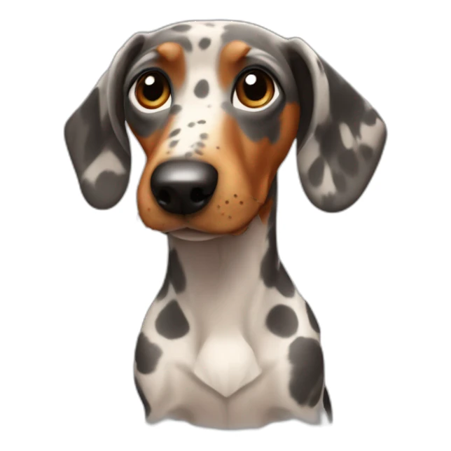 Teckel arlequin with grey spots in hairs sticker