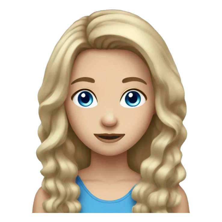 A girl with dark blond hair and blue eyes sticker