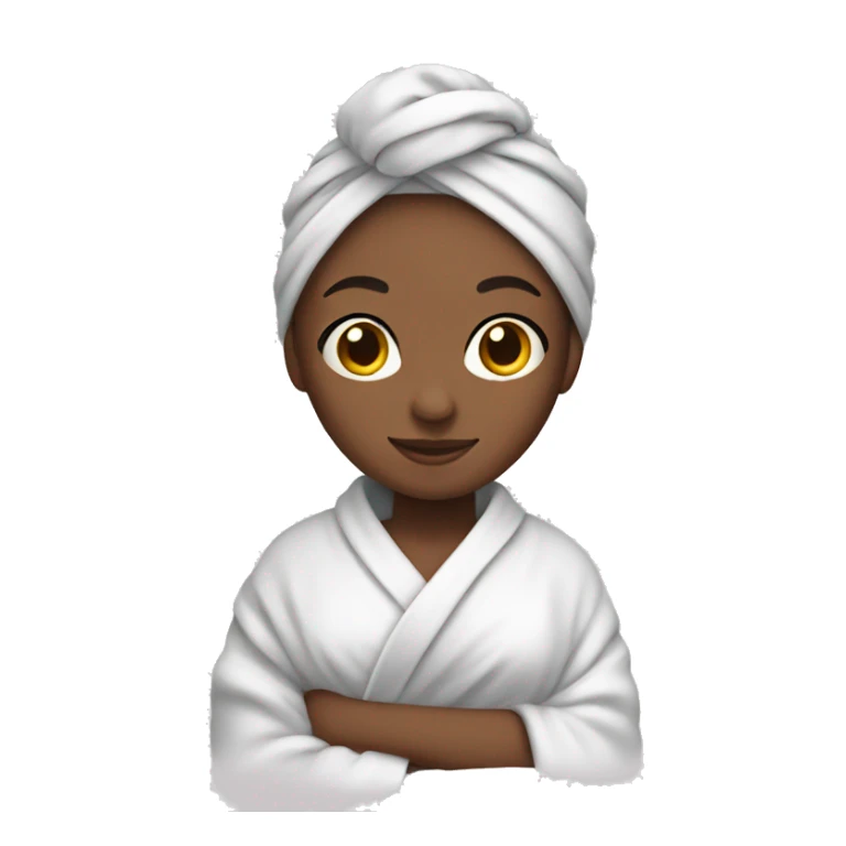 Girl in robe with hair wrapped in towel sticker