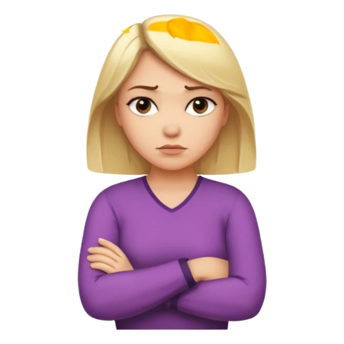 Blonde woman with arms crossed in disapproval sticker