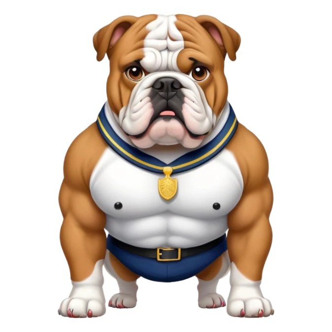 english bulldog as a security guard sticker