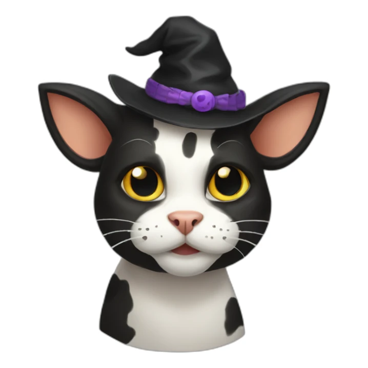 halloween themed cat-cow hybrid sticker
