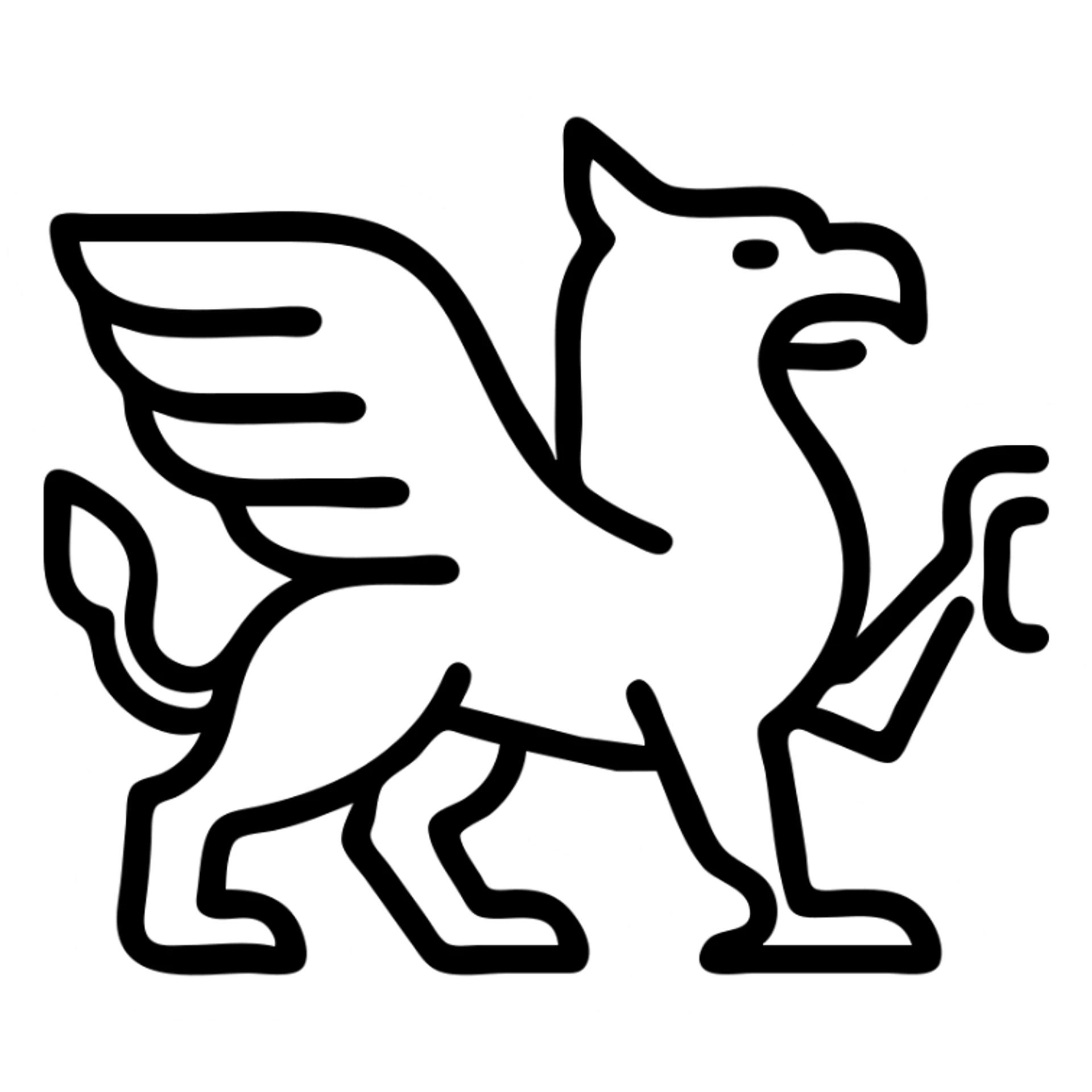 griffin, modern icon style, clean lines, minimal details, suitable for app icon sticker
