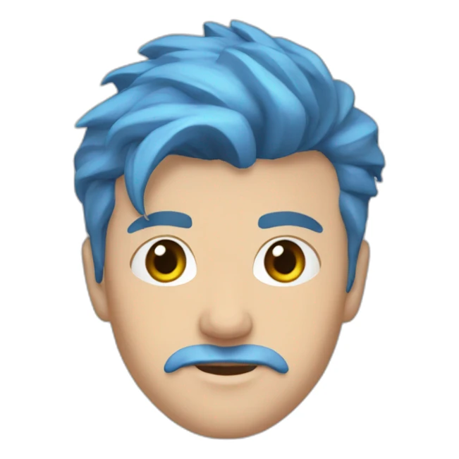 artemy lebedev, blue hair sticker