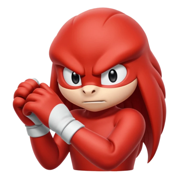 Sonic the hedgehogs friend knuckles a red animal with peach arms and white gloves sticker