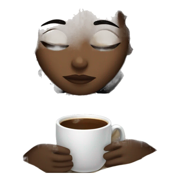 dark skinned girl inside a blanket sipping coffee eyes closed sticker