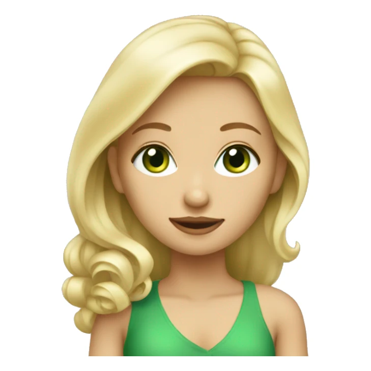 blonde girl with green eyes dressed nice sticker