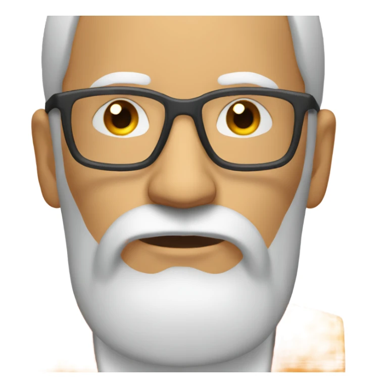 white man with orange beard and bold hair as he praying with orange glasses  sticker