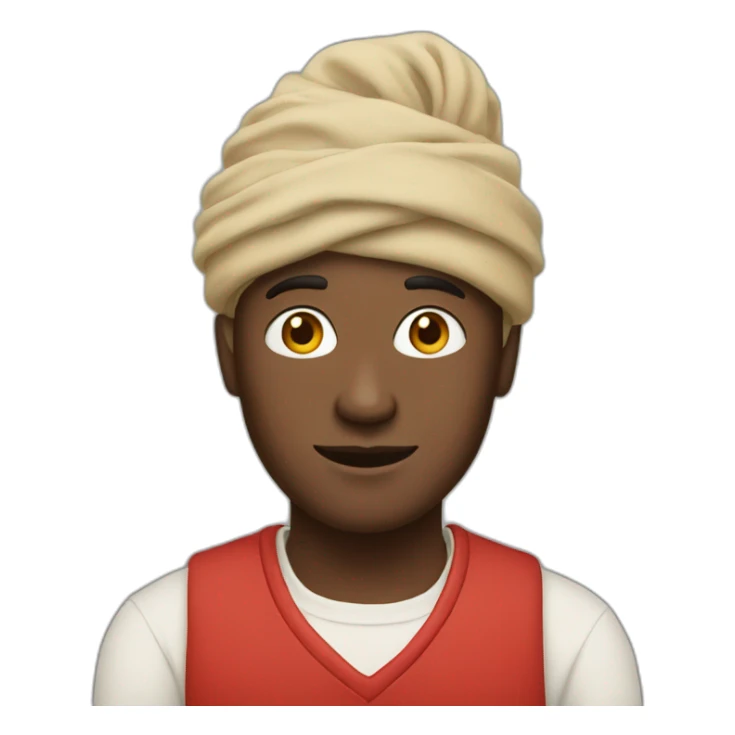 Man in beige turban and red shirt sticker