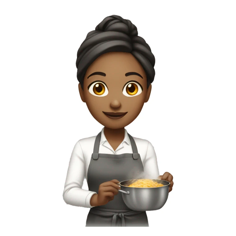 light-skin girl cooking sticker