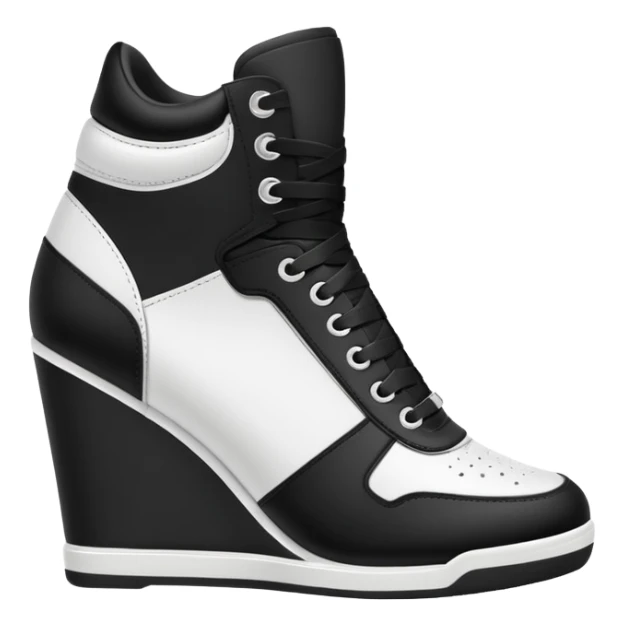 line art wedge sneakers no color sticker