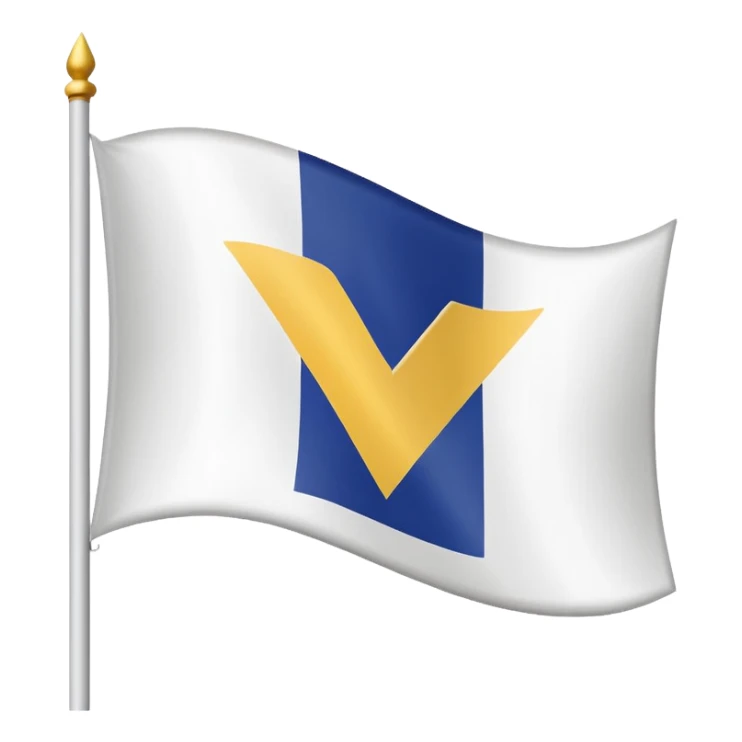 a white waving flag with the word 'Victory' on it. sticker