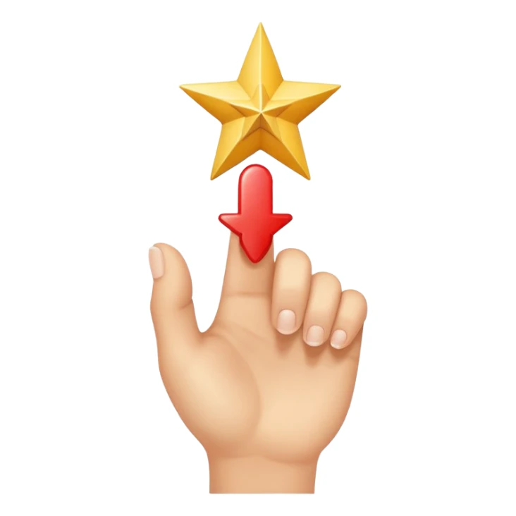 index finger pointing with a star at the fingertip sticker
